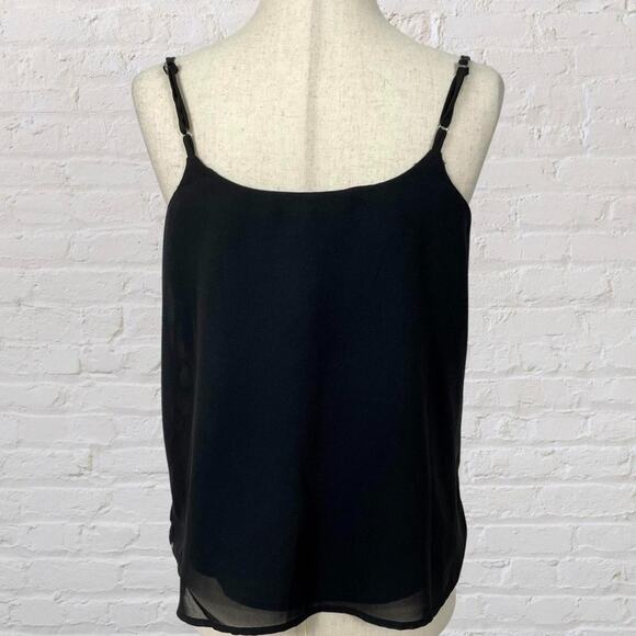 Y2K Black Babydoll Tank M Beaded Chiffon Glam Party Vintage Nordstrom - Picture 3 of 7